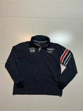 Hackett London Aston Martin Racing GB
Great Britain L/S Striped Rugby Polo Shirt